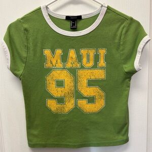 Women’s Size Medium Forever 21 Green Maui 95 Crop Top